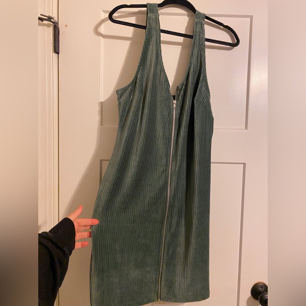 Green zipper dress
